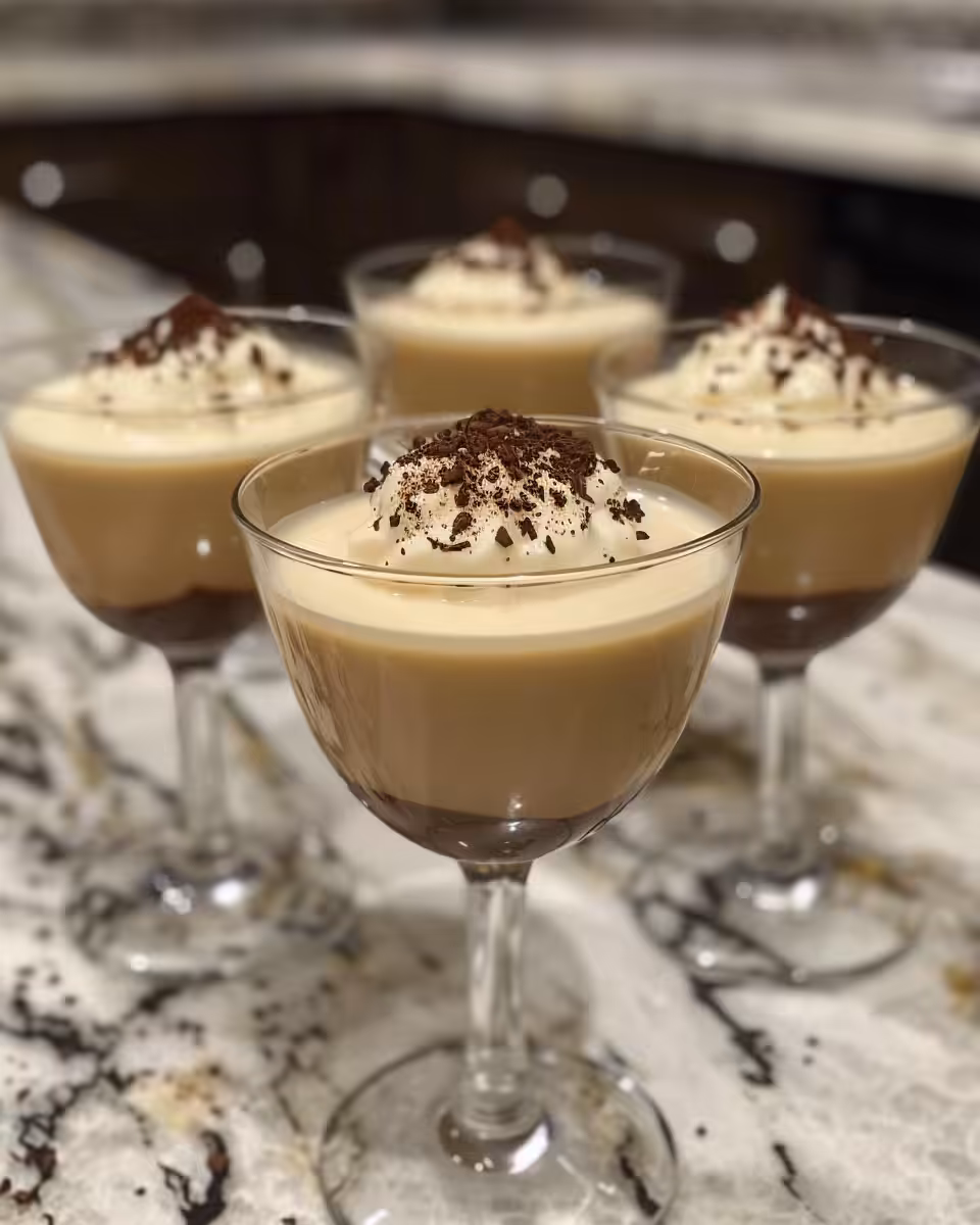 Ingredients for easy Bailey's Irish Cream panna cotta including cream, milk, gelatine, and Bailey's