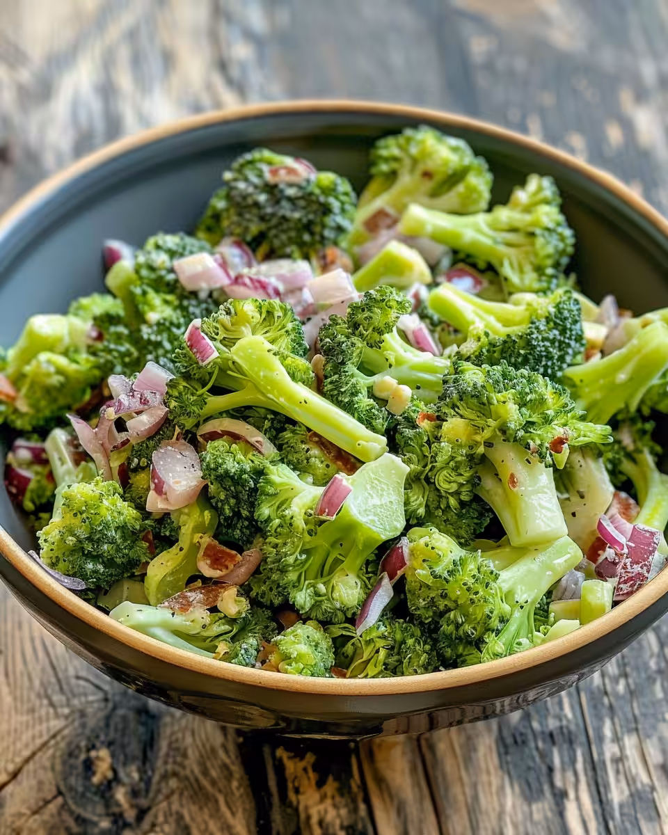 Ingredients laid out for broccoli salad including bacon, cheese, and cranberries