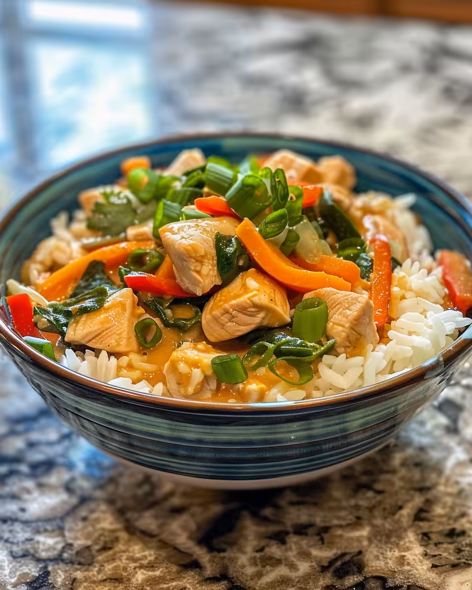 Close up of ingredients for crispy coconut chicken rice bowl with spices and coatings