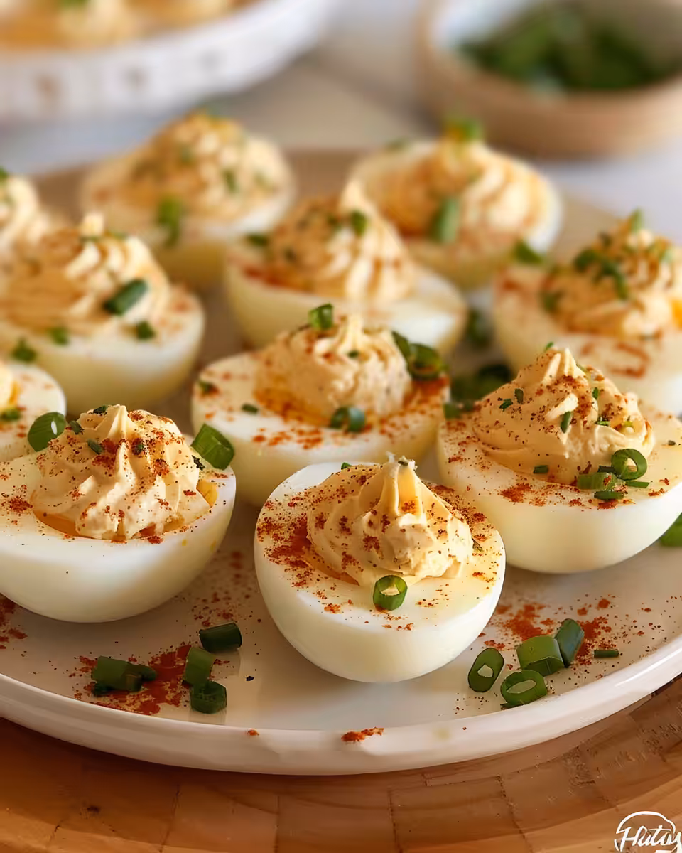 Pressure cooker steaming with Cajun deviled eggs ready