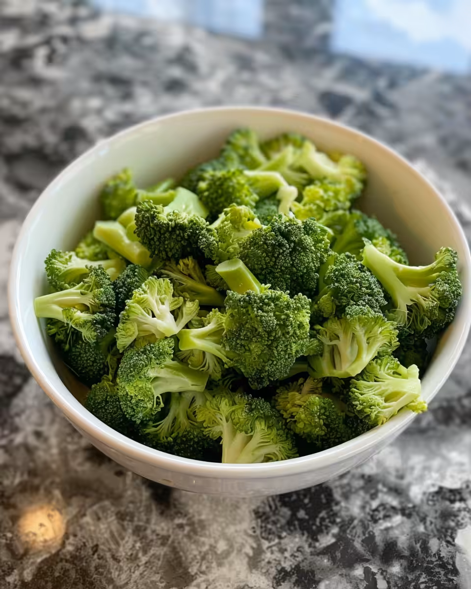 Final plated broccoli salad served chilled and garnished