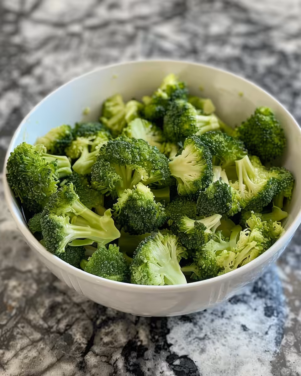 Broccoli salad fresh with crisp broccoli and colorful ingredients in bowl
