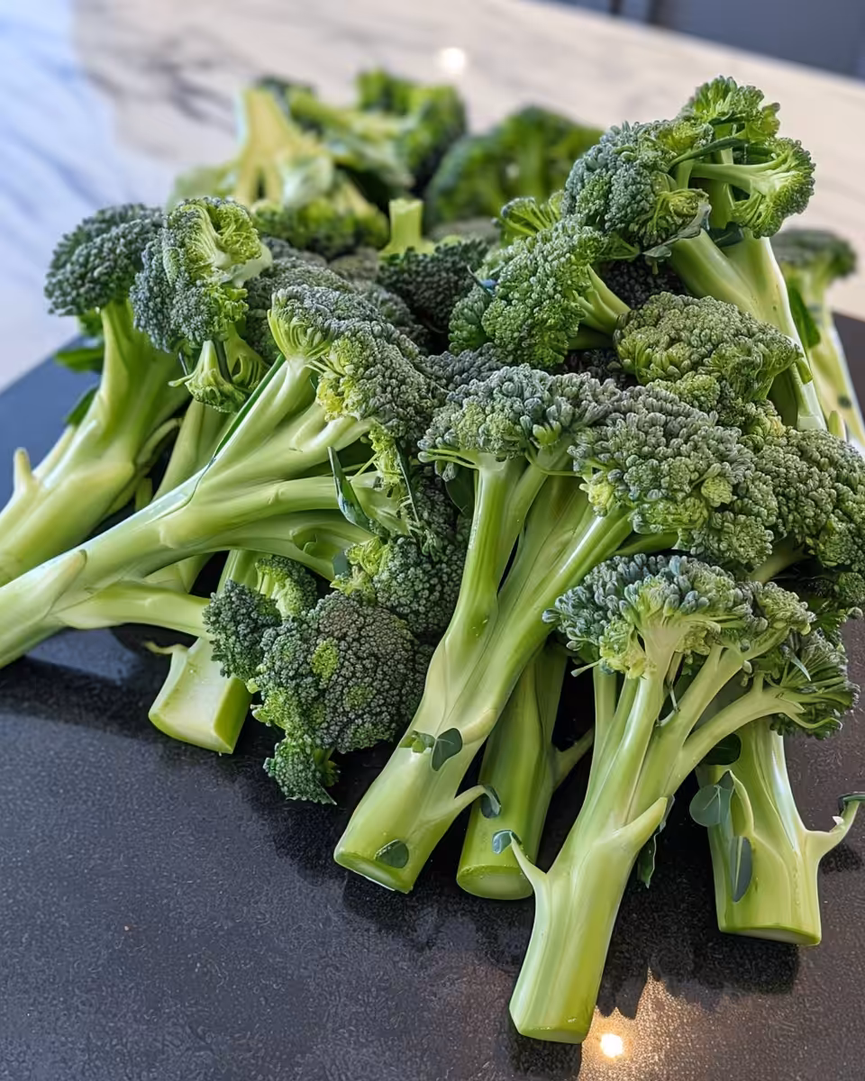 Ingredients for gochujang broccoli with gochujang butter and spices prepared in a bowl