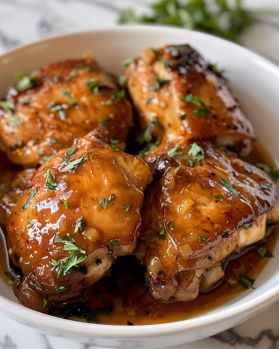Ingredients for honey garlic slow cooker chicken thighs including soy sauce, honey, garlic, and ginger
