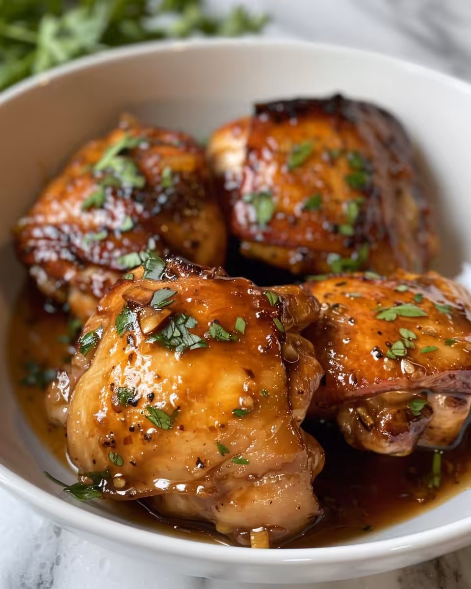 Honey garlic slow cooker chicken thighs cooking under pressure