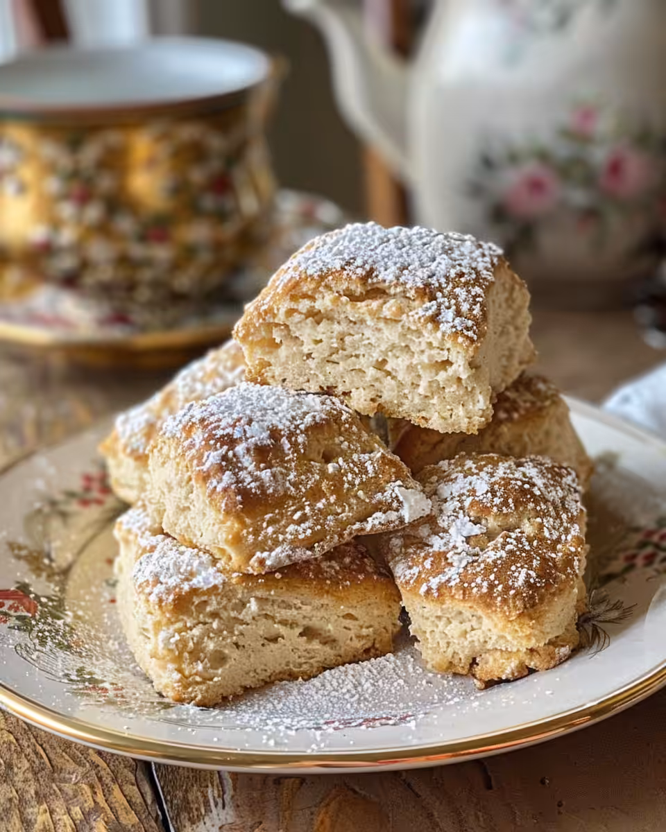 Close up of golden baked Irish soda bread scones with raisins