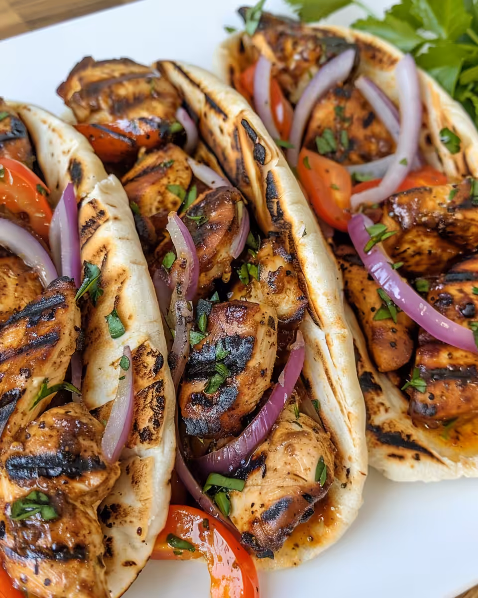 Delicious tender Greek chicken gyros cooking in pressure cooker