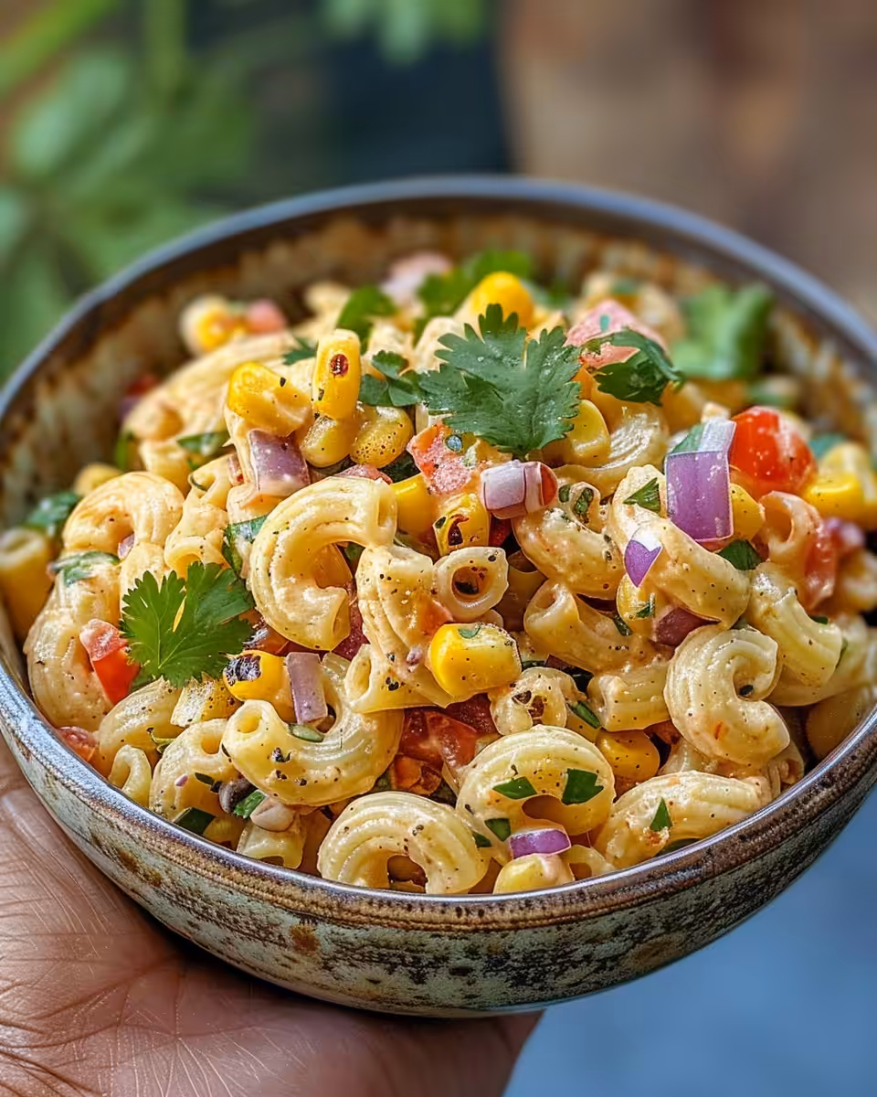 Pressure cooker steaming while making Mexican street corn pasta salad