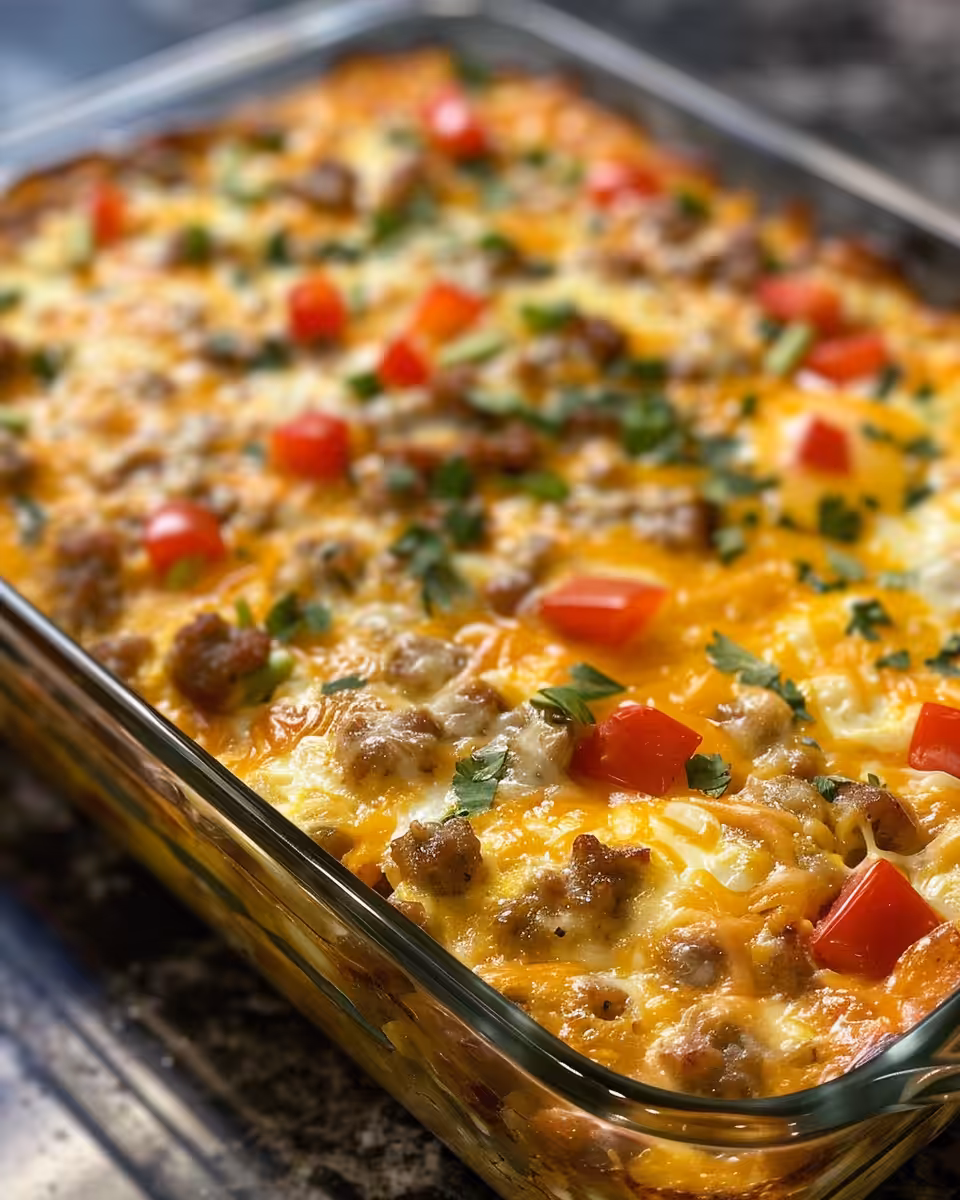 Easy sausage and egg breakfast casserole fresh from the pressure cooker
