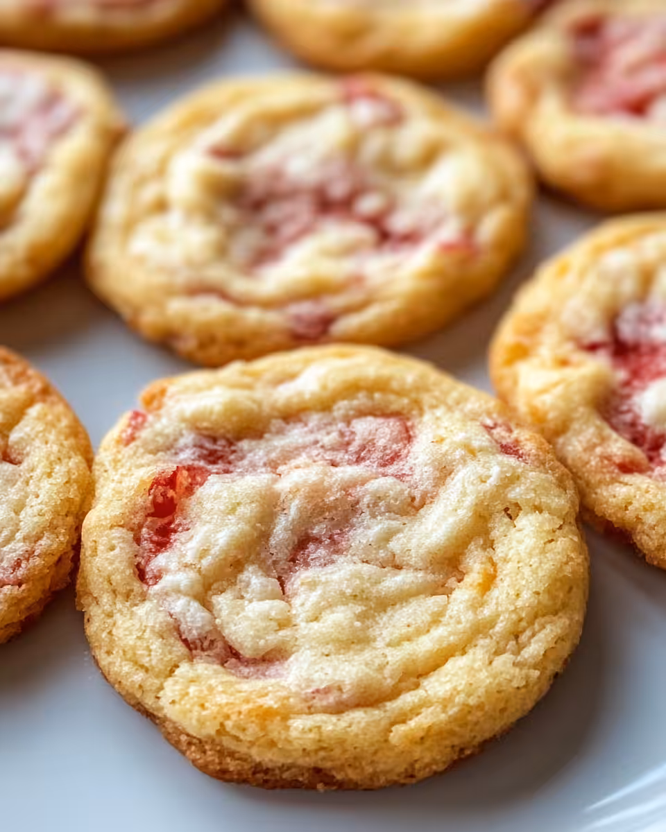 Ingredients beautifully arranged for Strawberry Cheesecake Cookies recipe