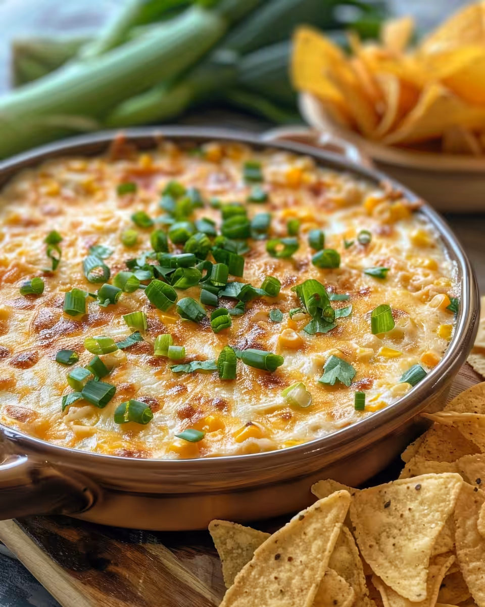 Close-up of pressure cooker corn dip bubbling and melty inside, steam rising