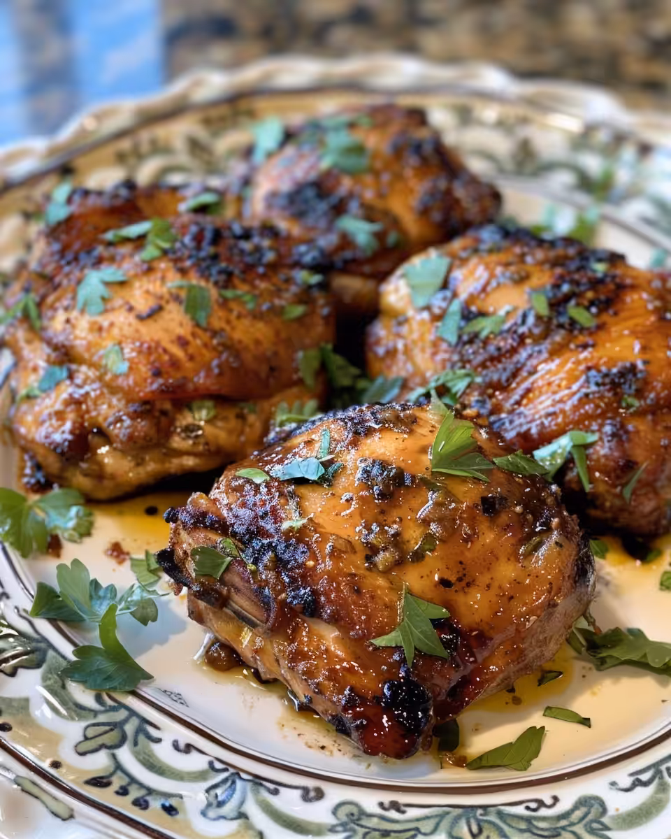 Juicy Cuban Mojo Chicken cooking in pressure cooker with fresh cilantro and orange slices