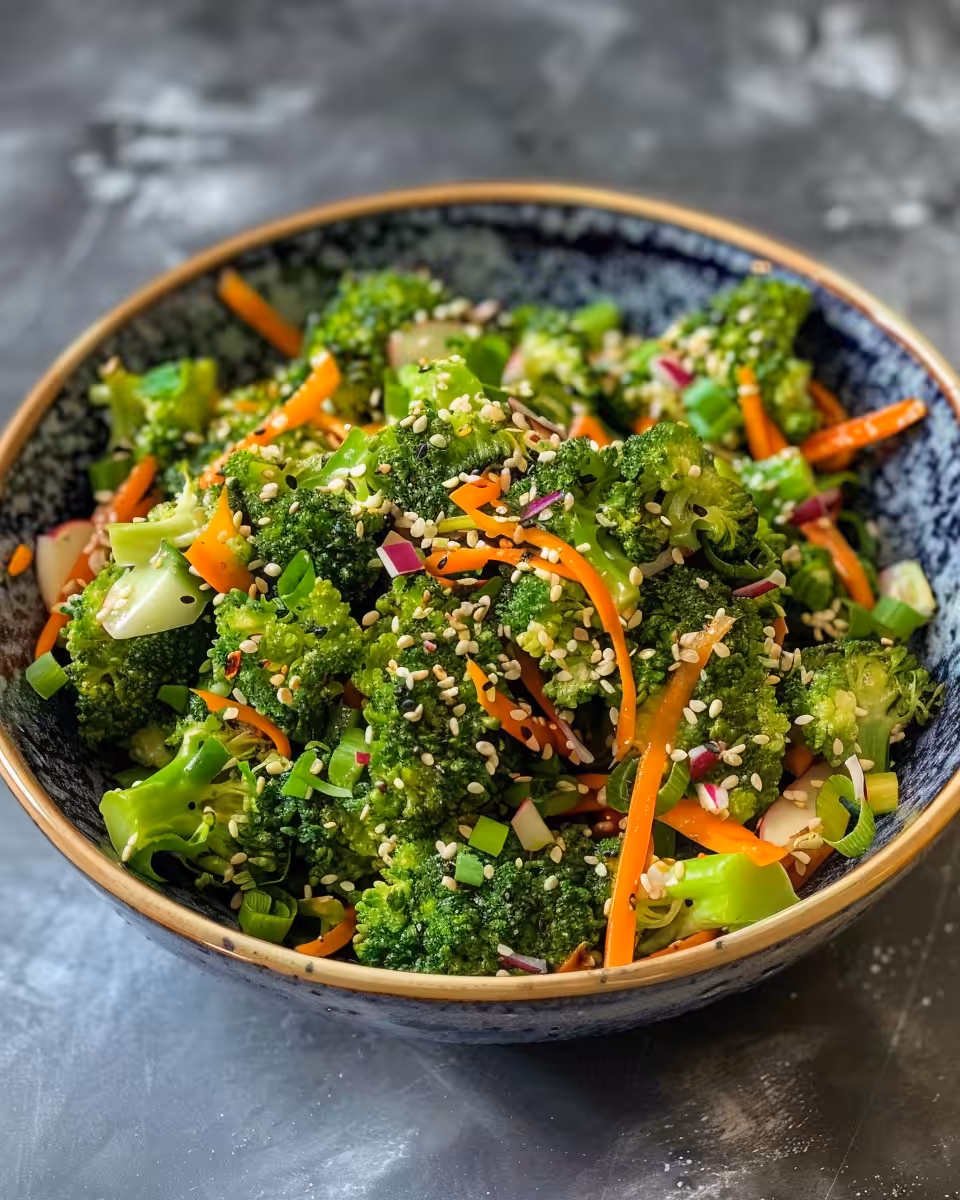 Pressure cooker with fresh and vibrant broccoli salad