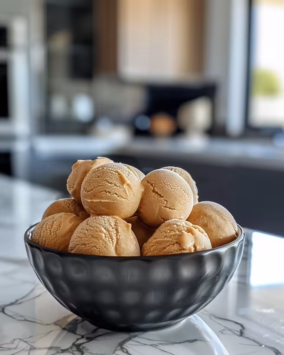 Frozen peanut butter Greek yogurt bites showing texture and chocolate drizzle