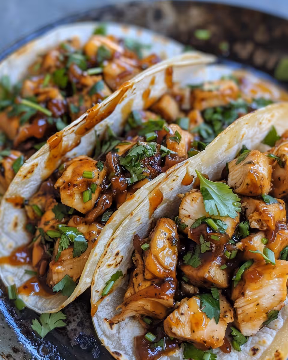 Ingredients for honey garlic chicken tacos including sauces and fresh garlic