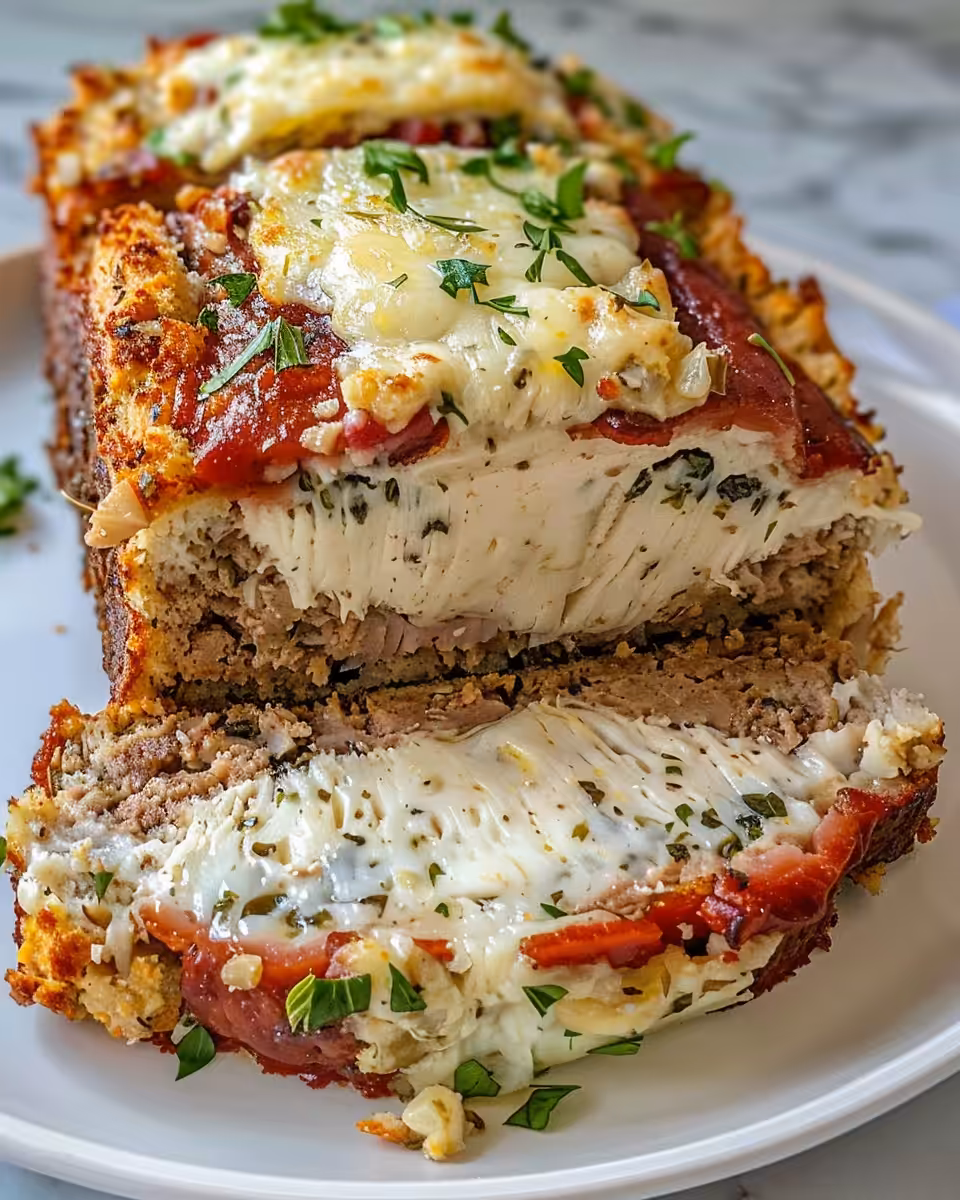 Ingredients arranged for garlic Parmesan chicken meatloaf recipe