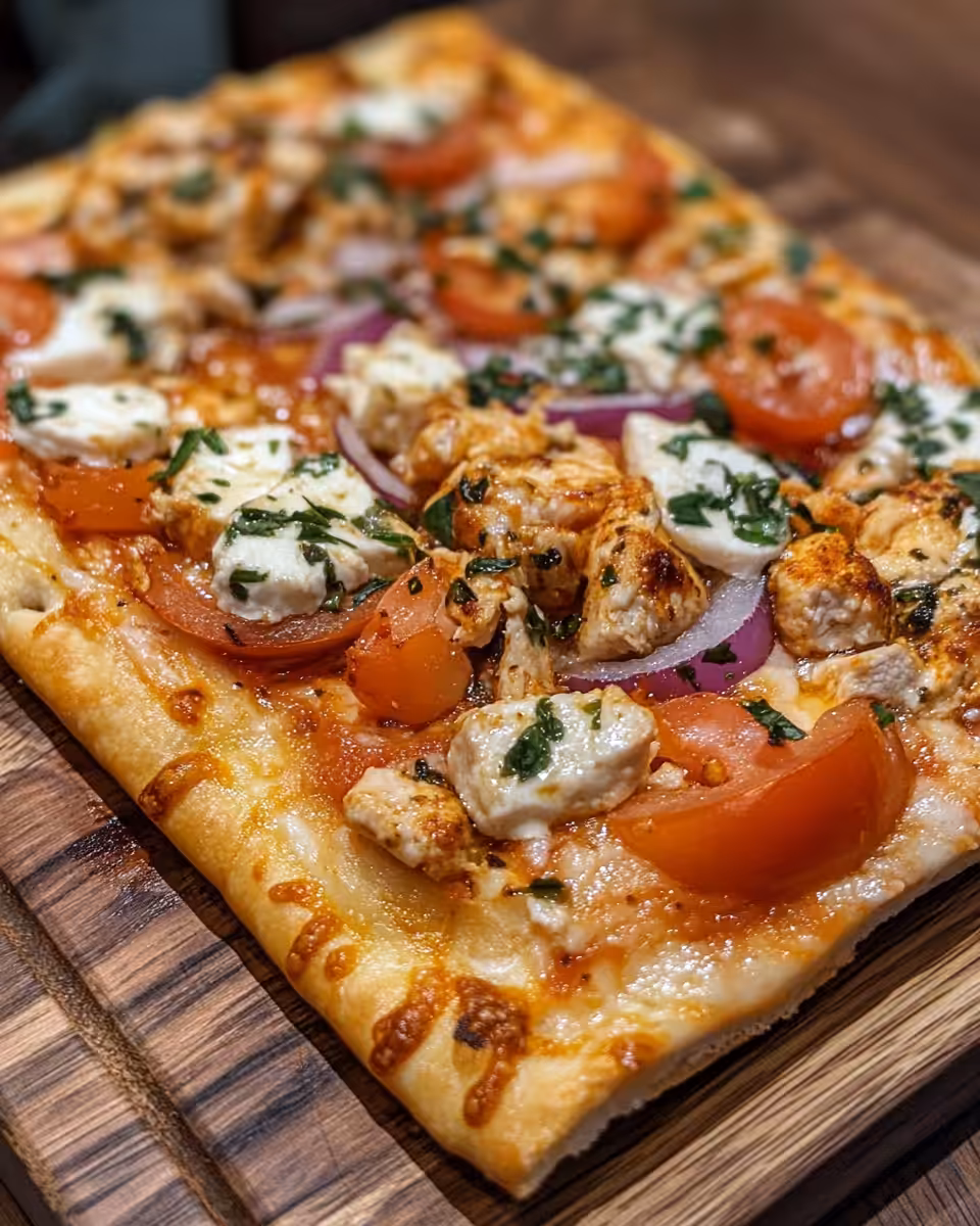 Assembled Greek chicken pita gyro with fresh toppings and feta cheese ready to serve