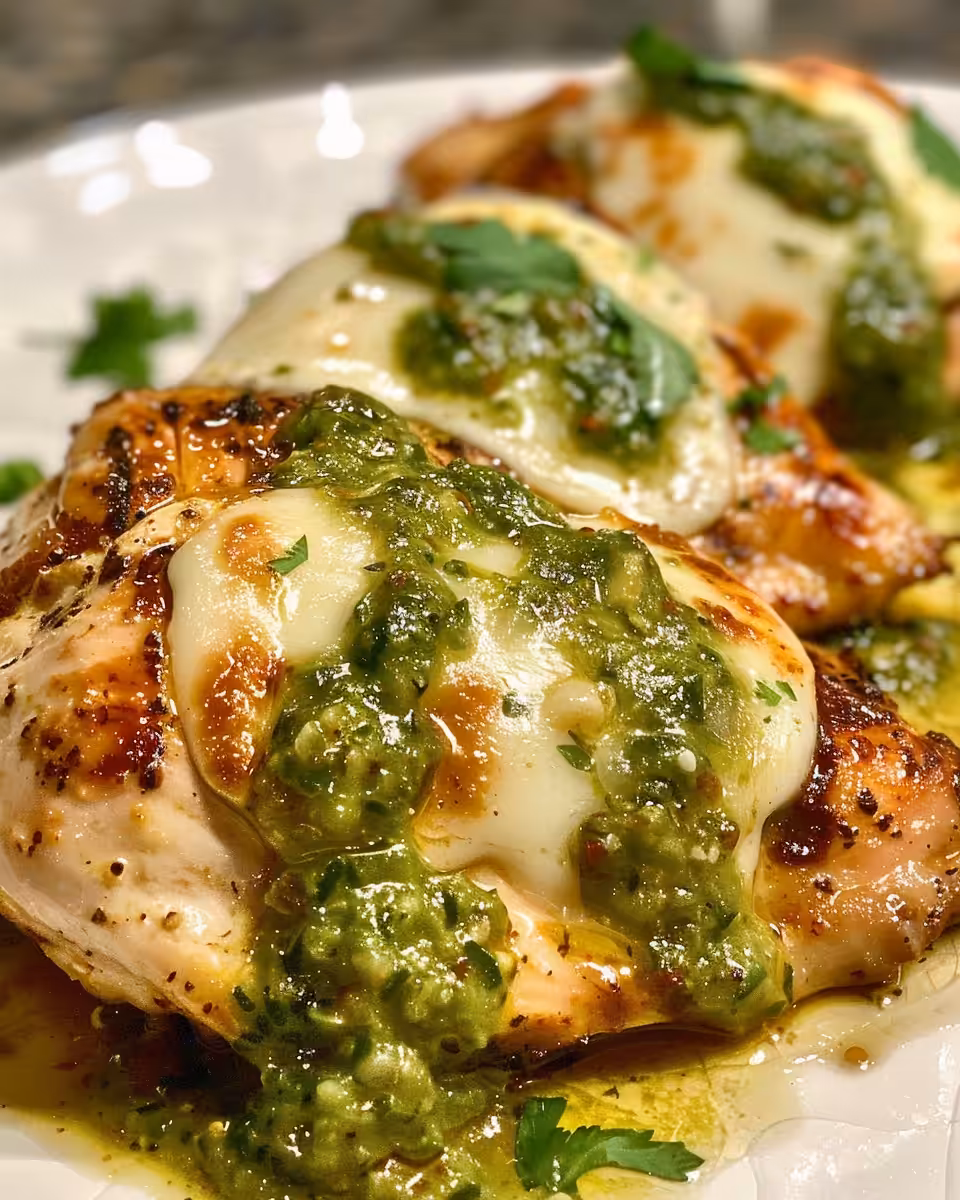 Steam rising from grilled salsa verde pepper jack chicken in pressure cooker