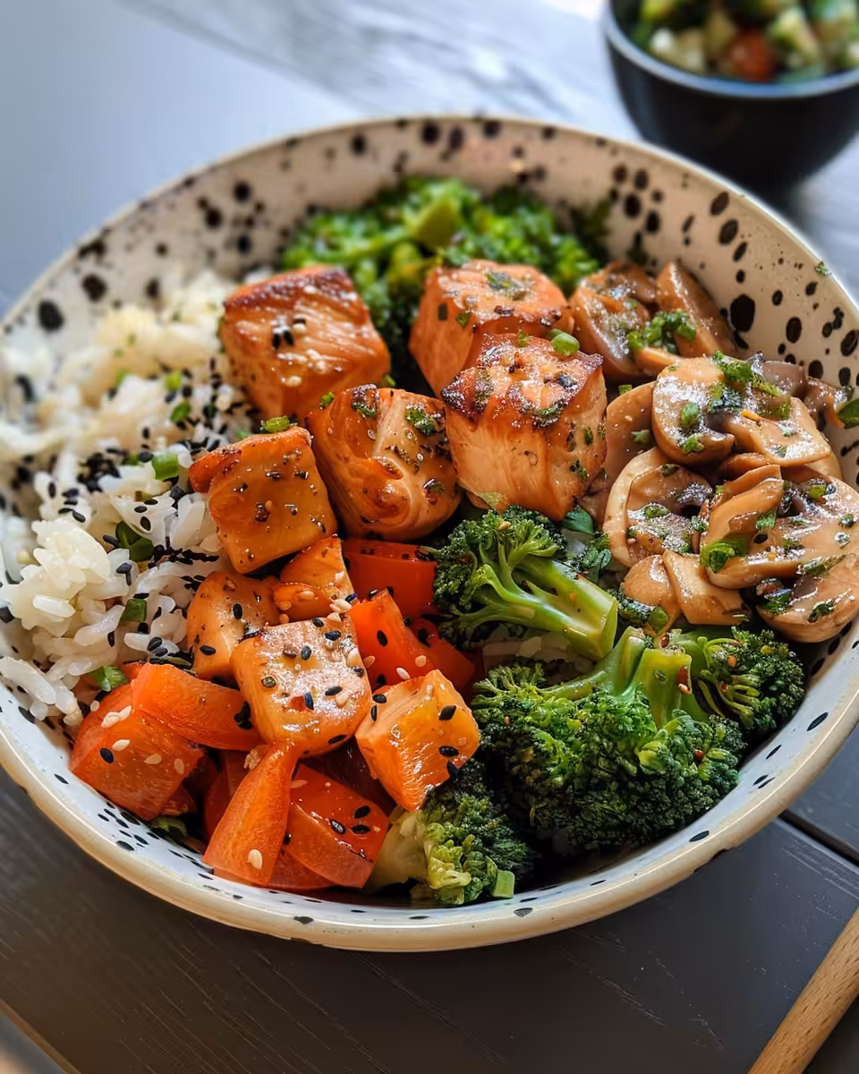 Fresh ingredients for a pressure cooker meal including chicken, broccoli and bell peppers