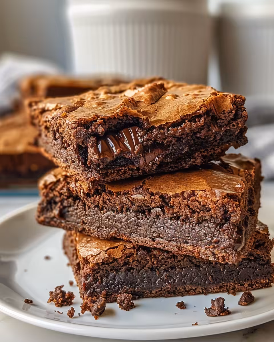 Final Baileys Irish Cream Brownies served on a plate ready to enjoy