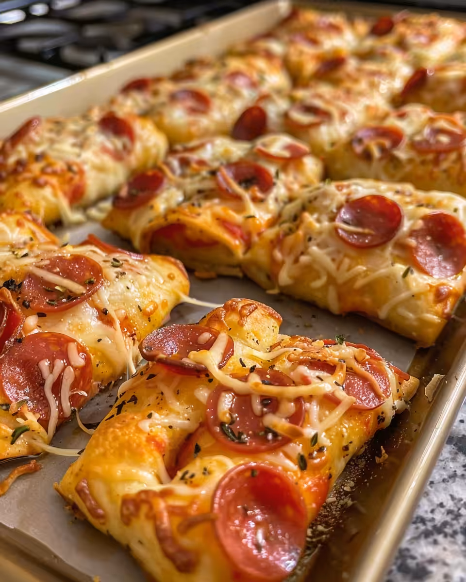 Finished cottage cheese pizza rolls on a cooling rack with herbs garnish