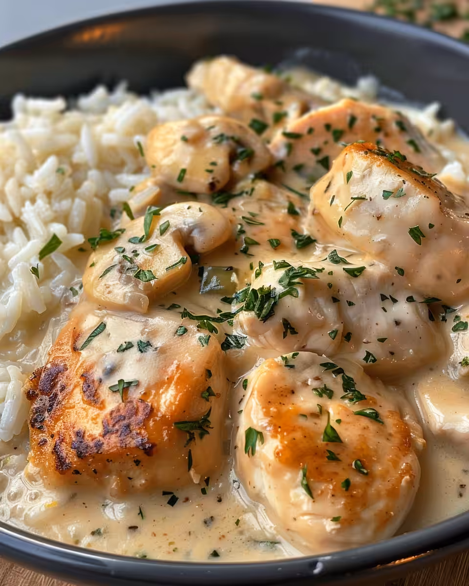 Ingredients prepared for pressure cooker creamy smothered chicken recipe
