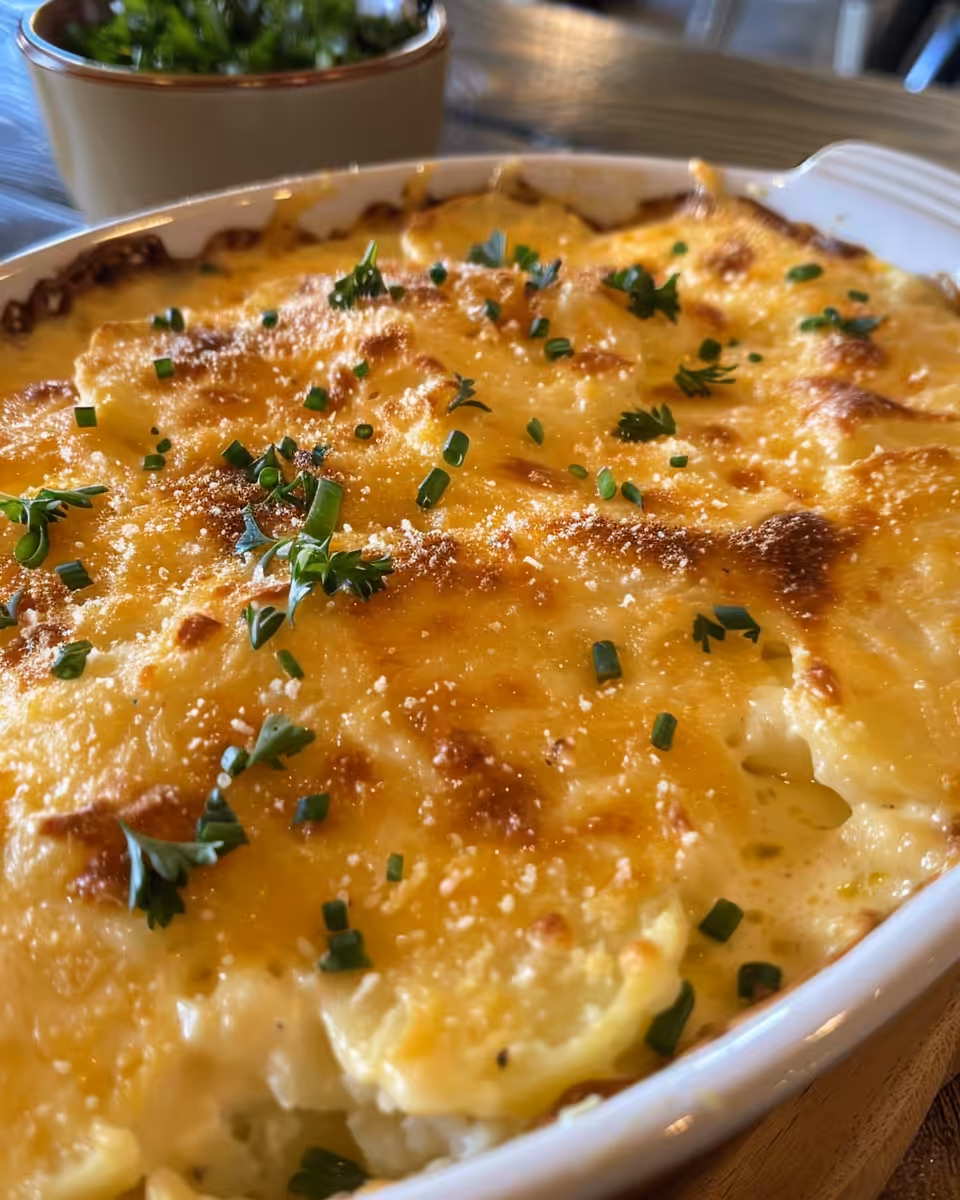 Homemade Southern scalloped potatoes fresh from pressure cooker