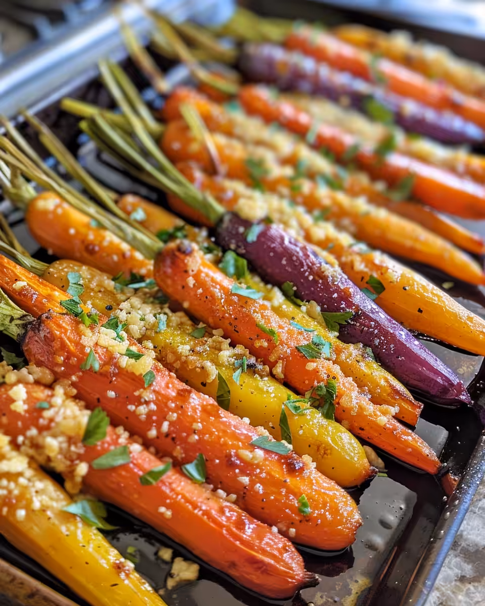 Ingredients for honey garlic butter roasted carrots including baby carrots, honey, garlic and butter