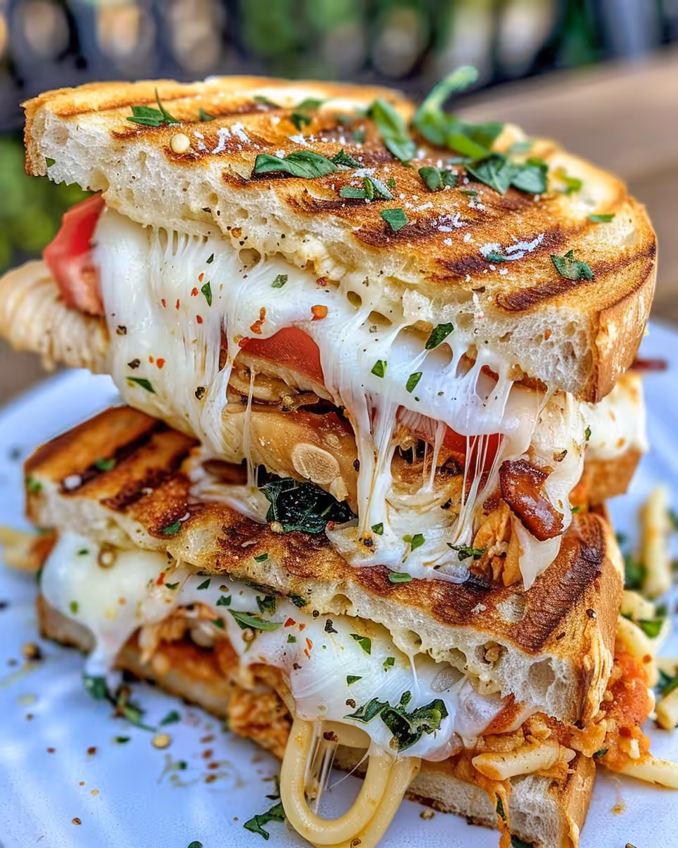 Final honey pepper chicken panini pasta sliced and ready to enjoy