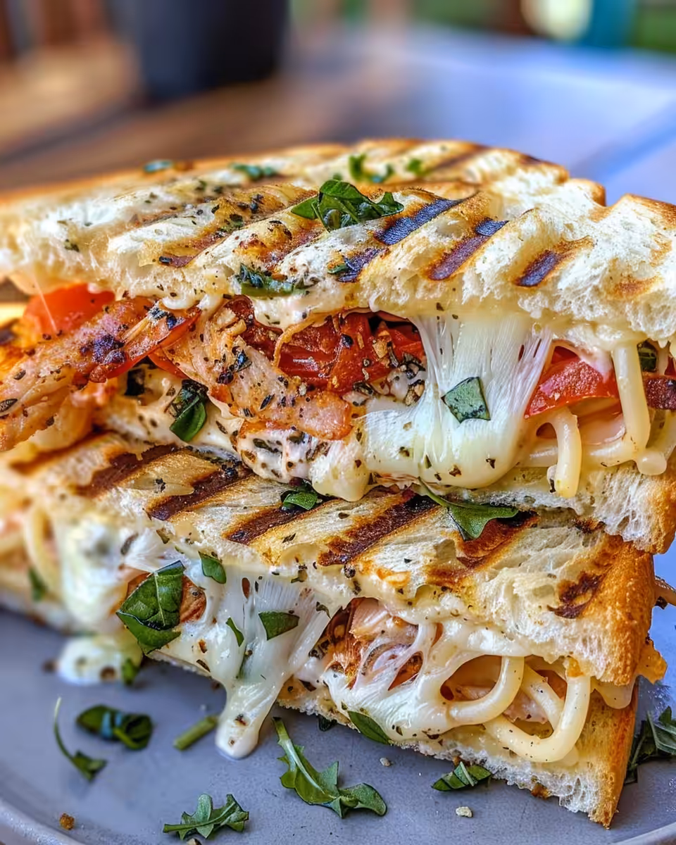 Honey pepper chicken panini pasta in pressure cooker with steam rising