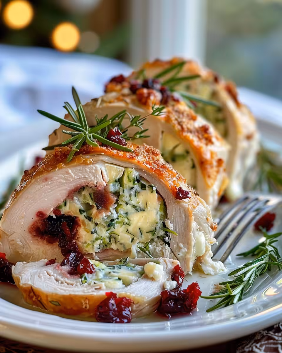 Pressure cooker with cranberry brie stuffed chicken ready to cook