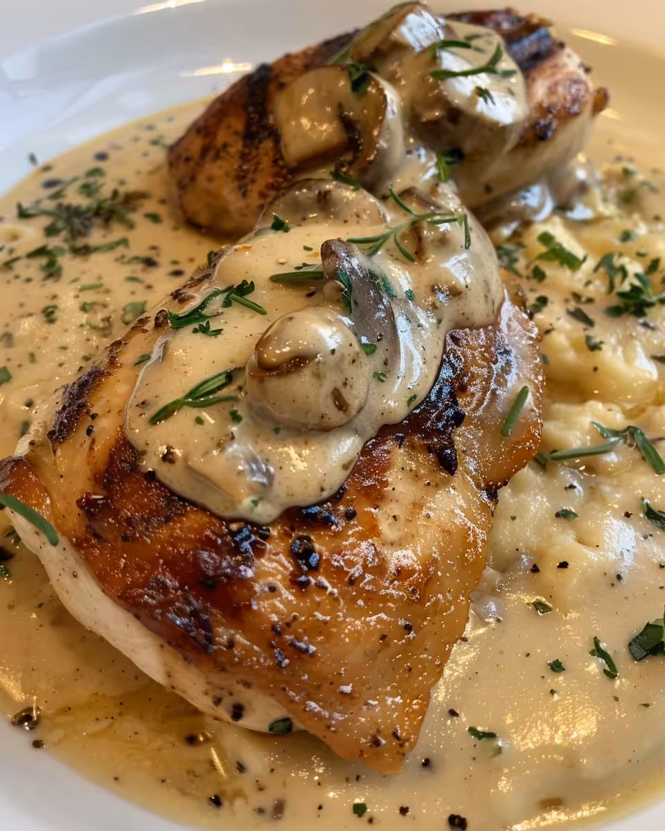 Key ingredients for Irish chicken in whiskey cream sauce laid out
