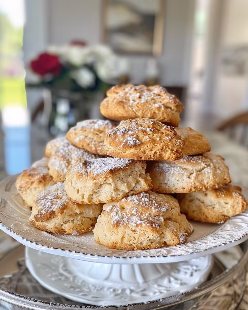 Golden brown Irish soda bread scones served fresh on a plate
