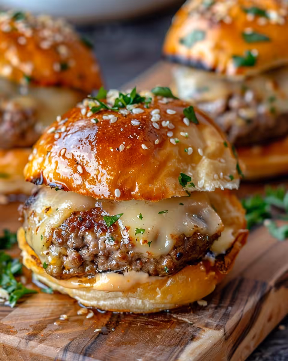 Garlicky parmesan cheeseburger bombs fresh from the pressure cooker