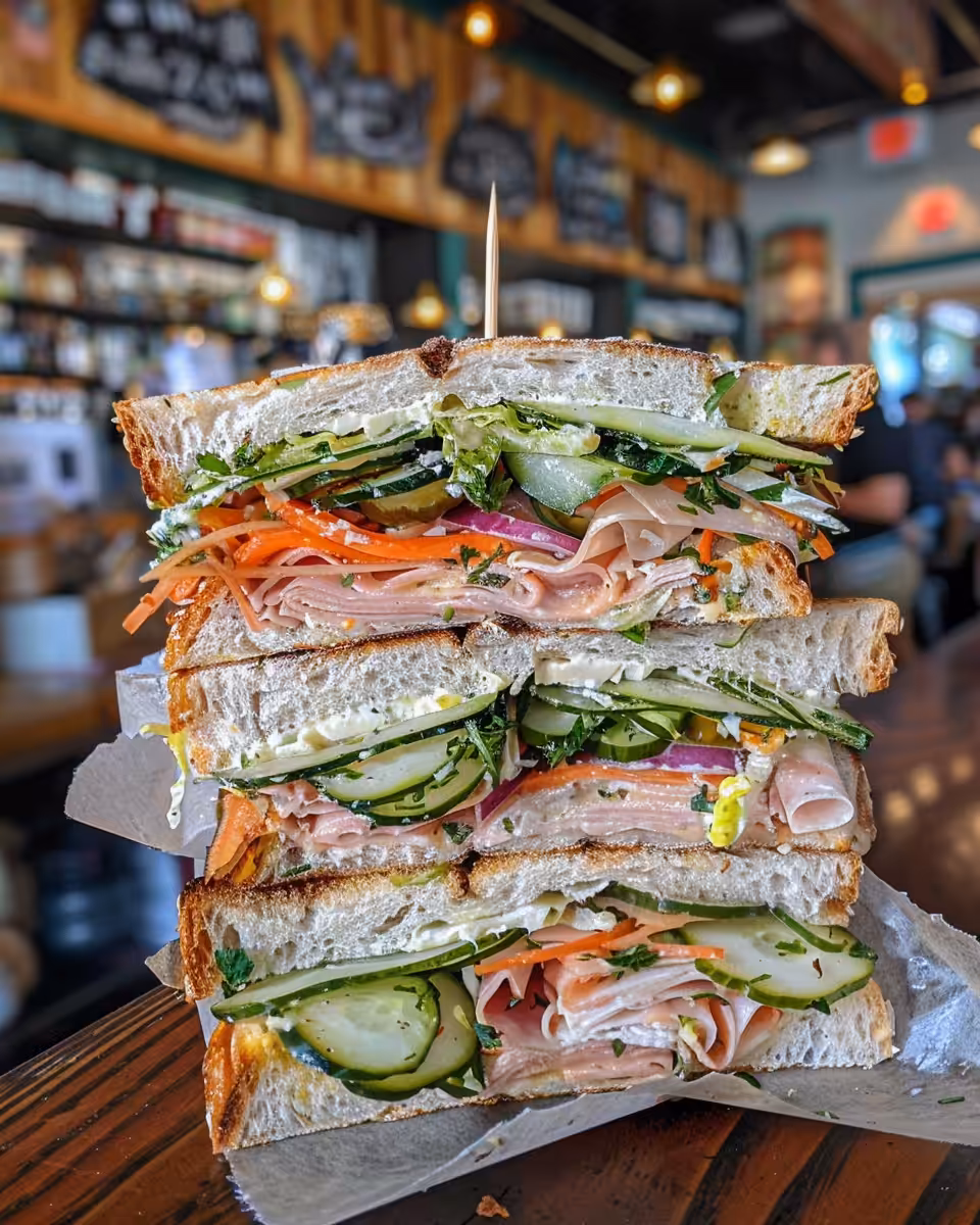 Italian grinder salad sandwich in early preparation stage
