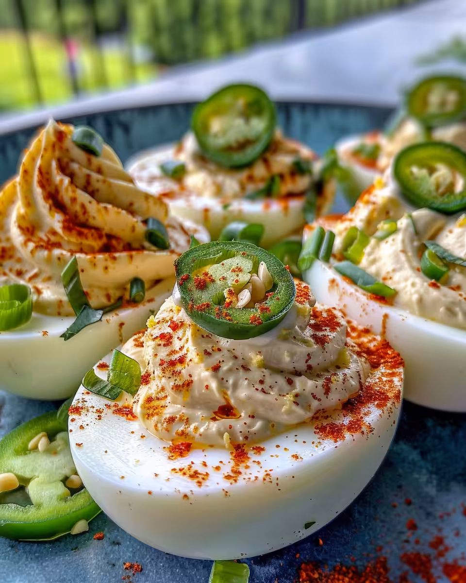 Ingredients for jalapeño popper deviled eggs arranged on a surface