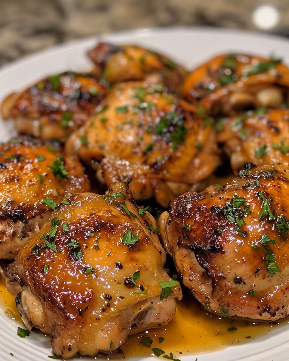 Fresh chicken thighs cooking in slow cooker with steam rising
