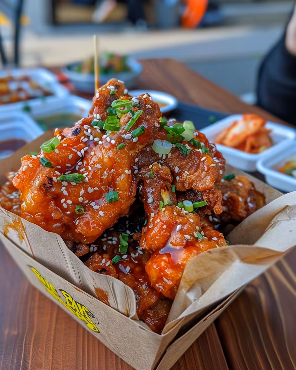 Ingredients laid out for Korean fried chicken sauce and coating