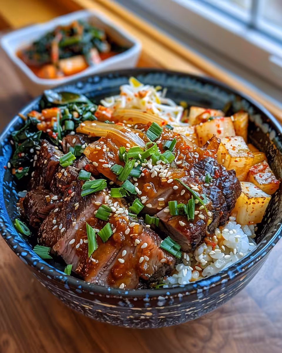 Shredded Korean Style Pot Roast ready to serve