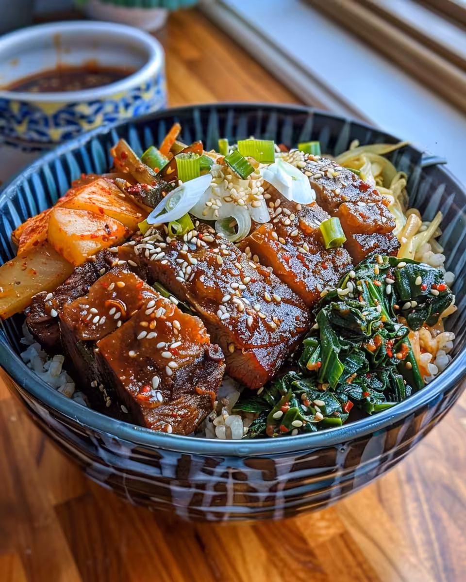 Korean Style Pot Roast in pressure cooker ready to eat