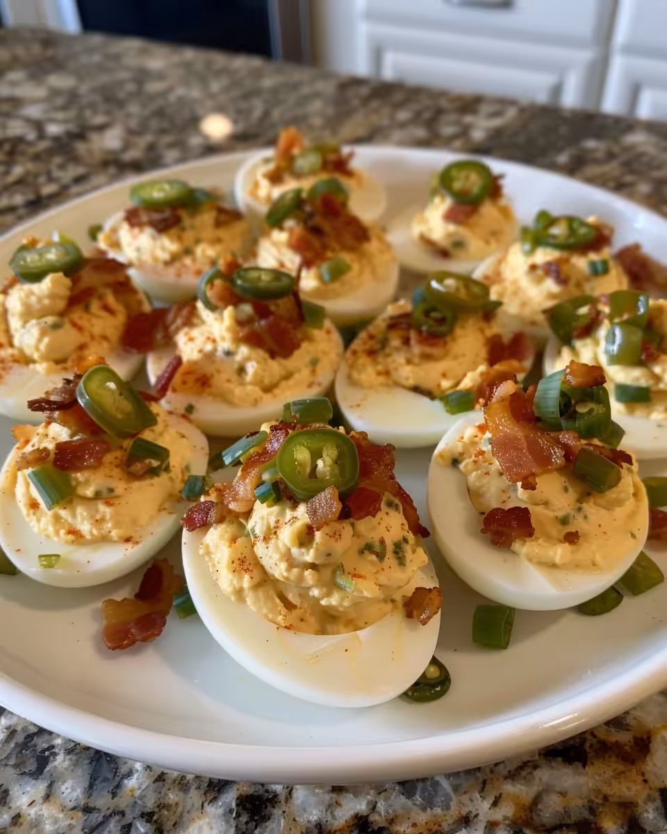 Ingredients for Bacon Jalapeno Deviled Eggs arranged