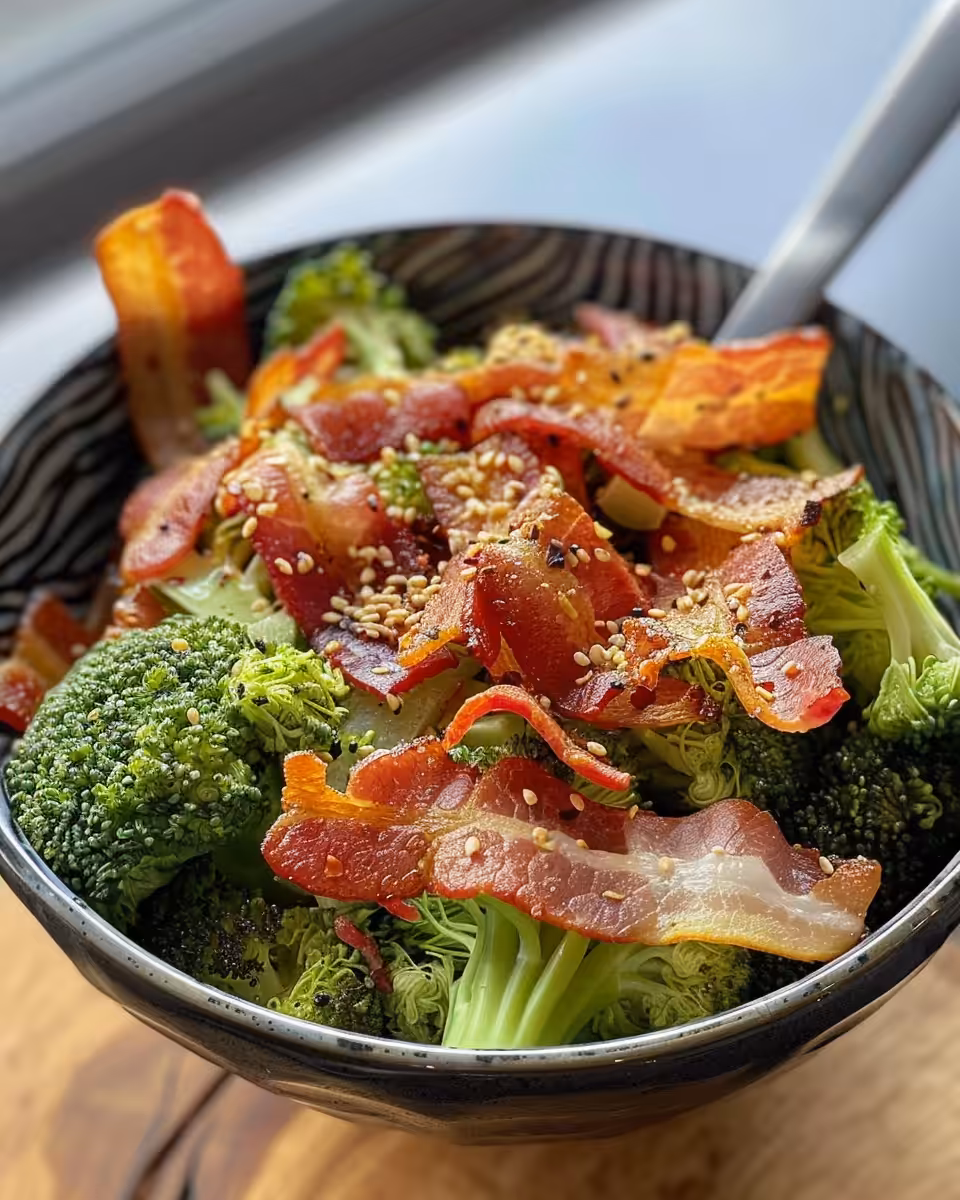 Broccoli salad ingredients including broccoli, cheddar cubes, bacon, almonds and ranch seasoning