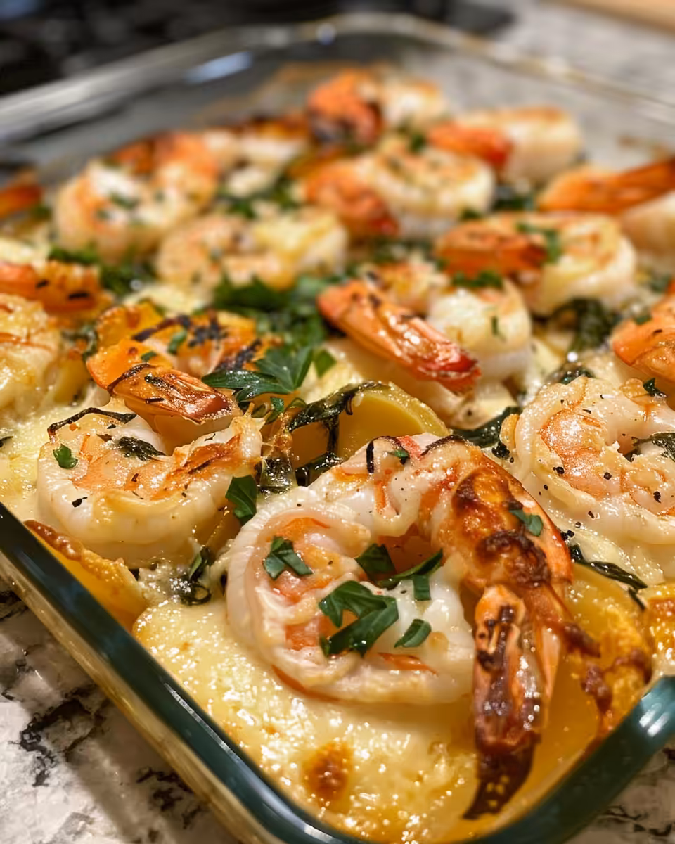 Creamy shrimp Tuscan dish in pressure cooker