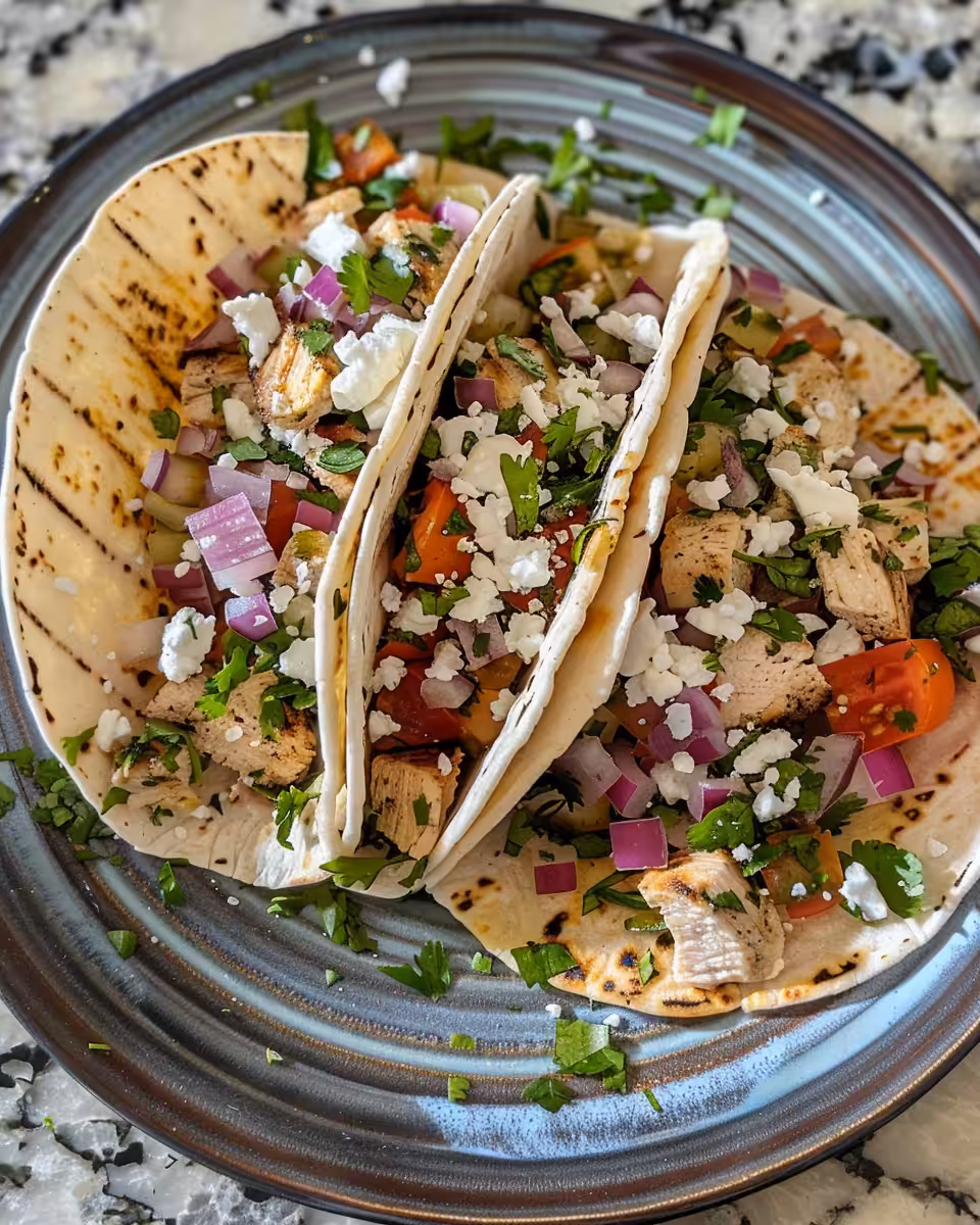 Steam rising from pressure cooker as Mediterranean chicken tacos cook