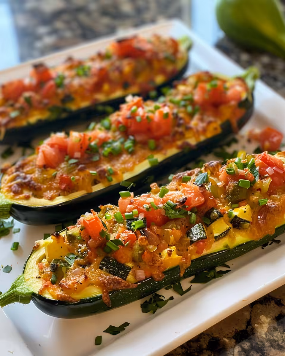 Close up of Mediterranean stuffed zucchini simmering