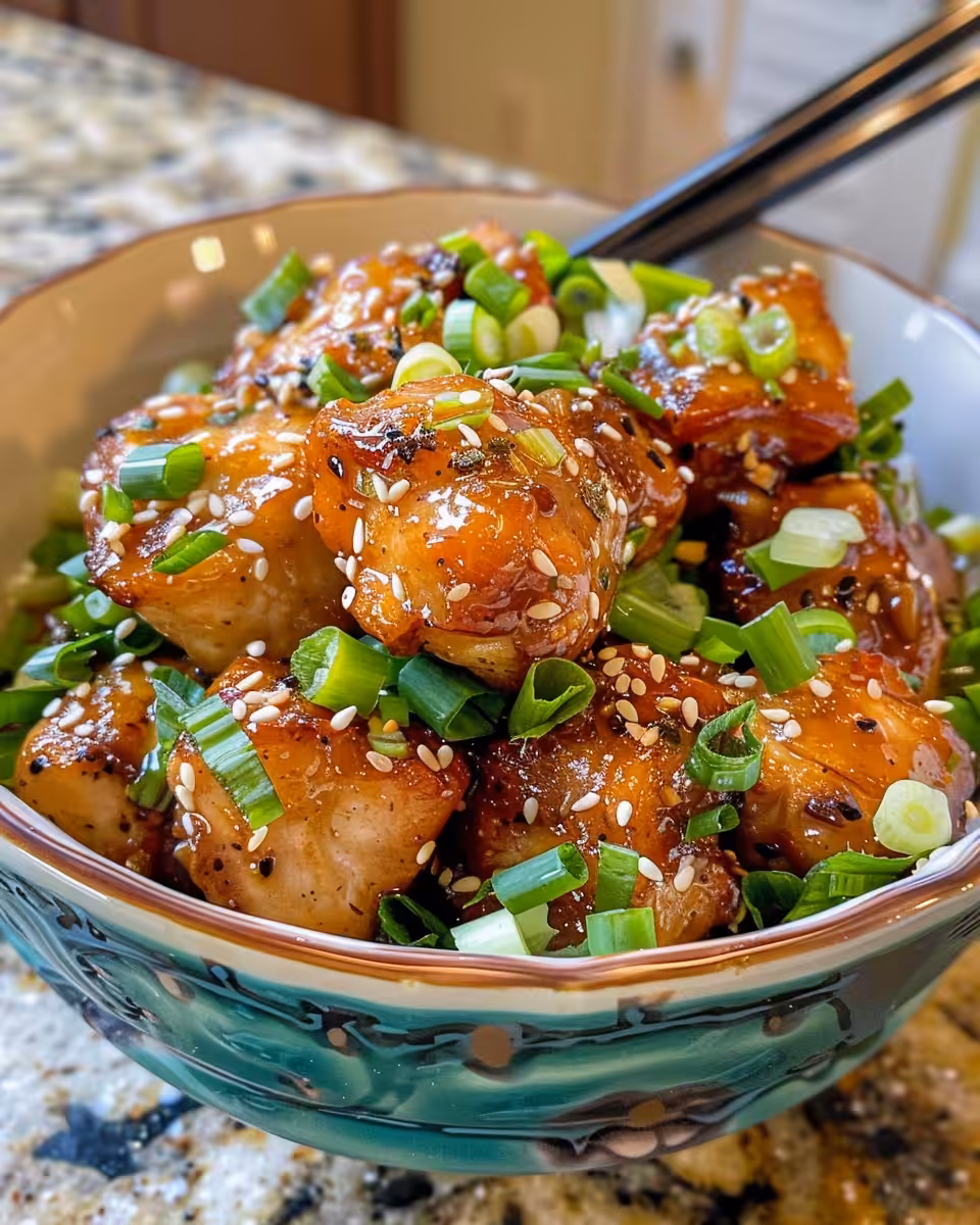 Juicy Mongolian chicken thighs cooking in the pressure cooker