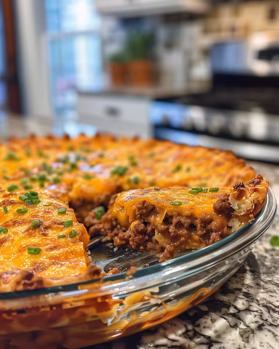 Ingredients for one pan cheeseburger pie prepared and ready to cook
