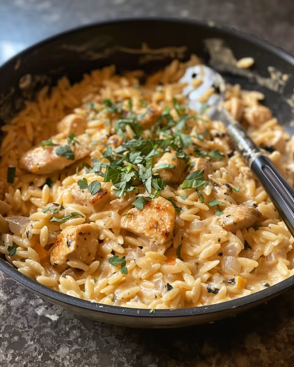 Ingredients and cooking process of Cajun chicken orzo
