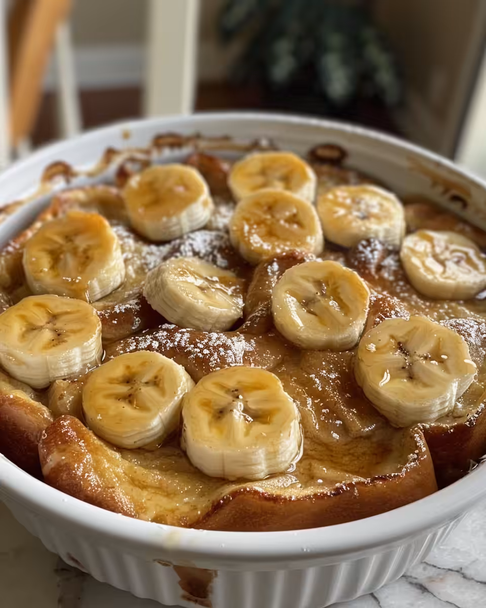 Steam rising from pressure cooker during banana French toast casserole cooking