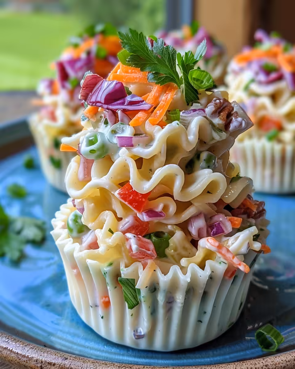Pressure cooker pasta salad in colorful bowls with fresh vegetables